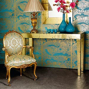 Versailles Damask Gold Seat, The French Bedroom Company