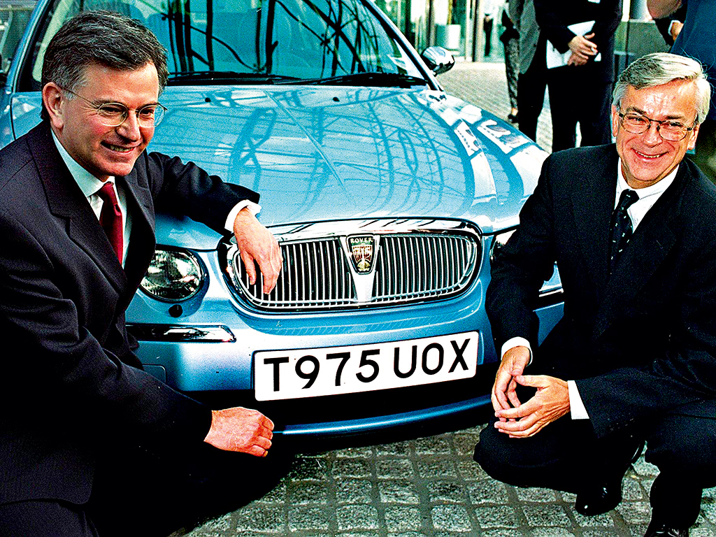 BMW’s Chairman Joachim Milberg with Secretary for Trade and Industry Stephen Byers