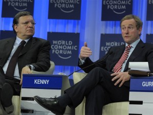 Panelists discuss Europe's long-term strategy to improve global competitiveness at WEF in Davos yesterday