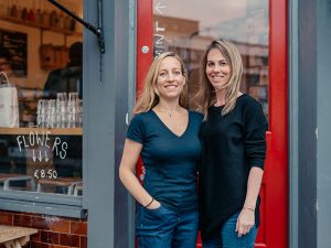 Business partners Saasha Celestial-One (left) and Tess Cook. Together they founded food sharing app, Olio, which aims to cut food waste