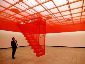 A visitor visits the Hayward Gallery in London. More and more organisations are looking to art sponsorship deals to enhance their message